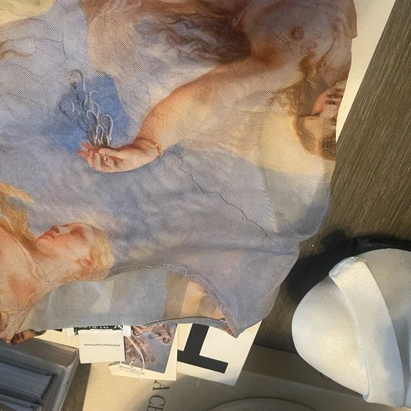 ZARA Printed Tulle Bodysuit - Picture 6 of 11